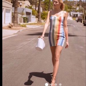 The Reformation striped mini dress